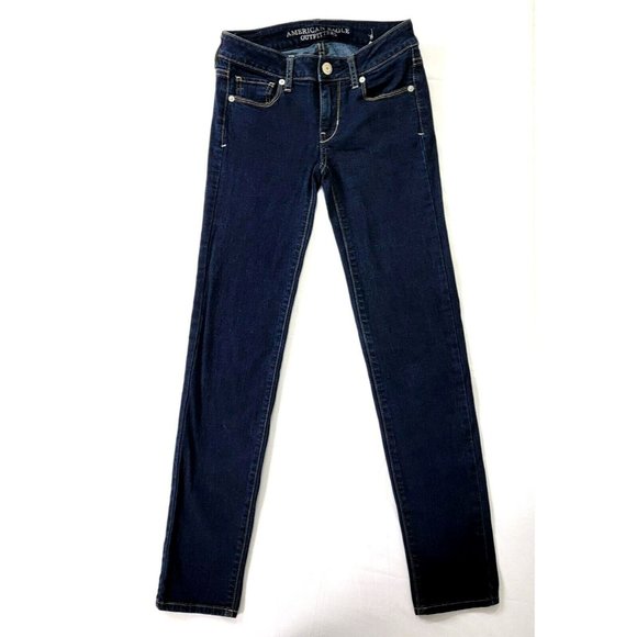 American Eagle Outfitters Denim - American Eagle Outfitters Dark Blue Denim Skinny Super Stretch Jeans Size 0 Pant